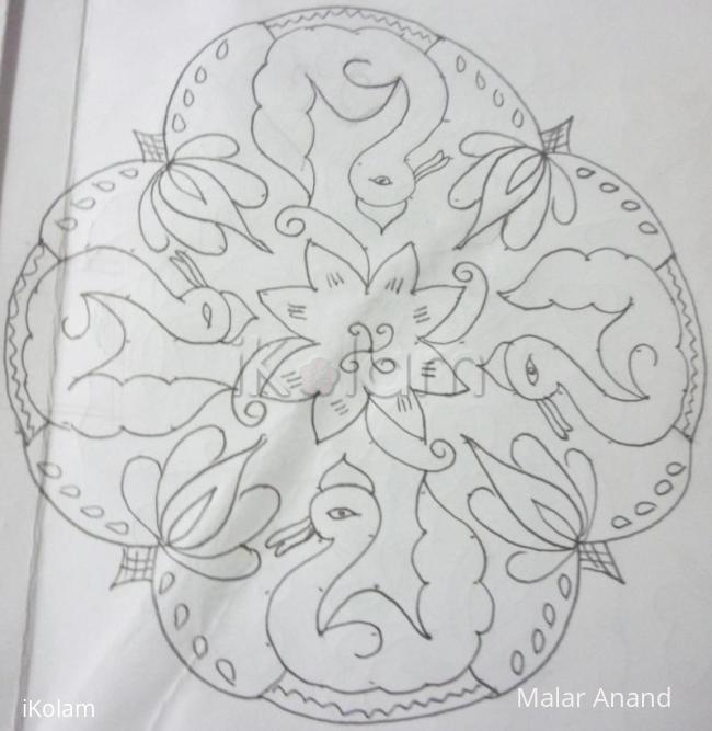 Rangoli: Swan & Lotus