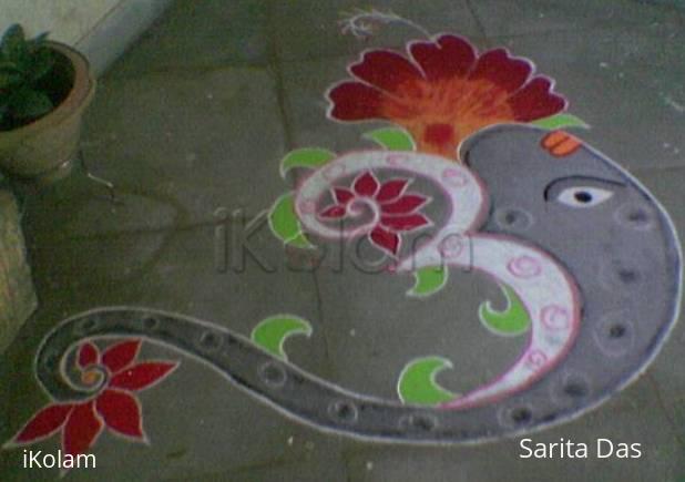 Rangoli: Om-rangoli-Margazhi Dew Drops Rangoli Contest - 2010