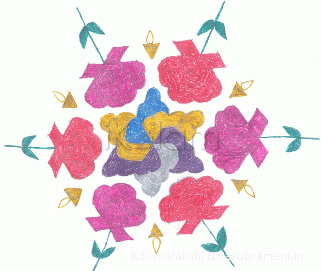 Rangoli: Rojapoo kolam Rangoli: Rojapoo kolam