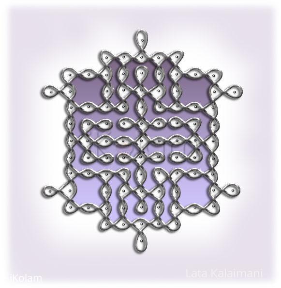 Rangoli: Color Scheme: Metal colored strokes rangoli
