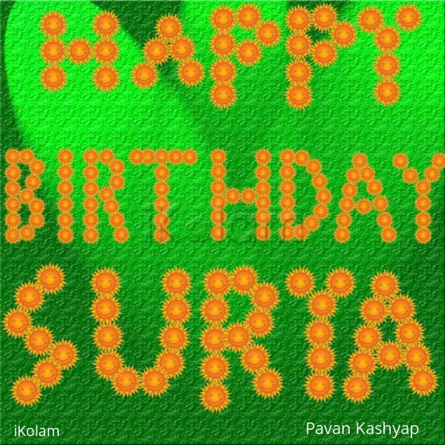 Rangoli: HAPPY BIRTHDAY SURYA