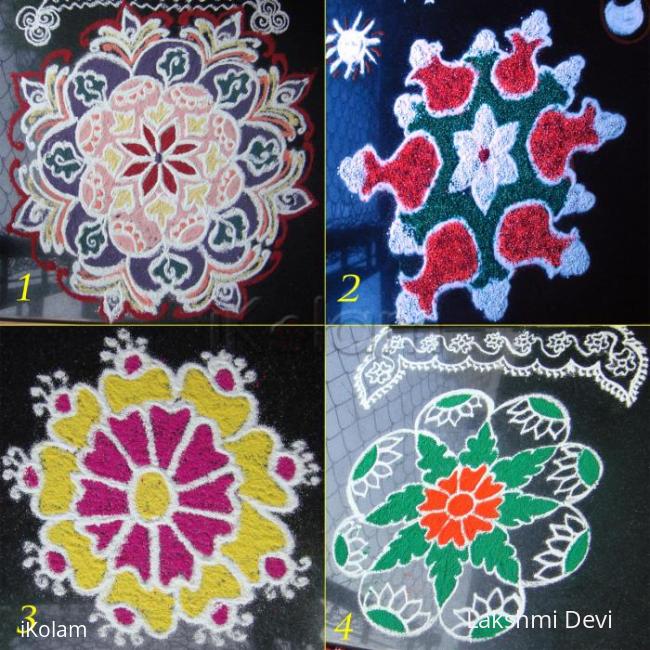 Rangoli: rangolis drawn in front of thulasi Rangoli: rangolis drawn in front of thulasi