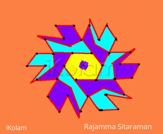 Rangoli: Pre Nursery Kolam - MS paint