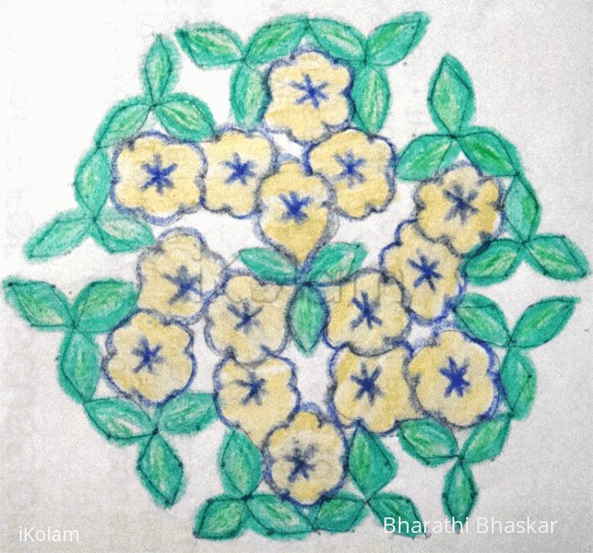 Rangoli: Flowers and leaves rangoli