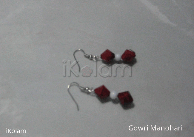 Rangoli: My first hand made ear rings ( hook type) Rangoli: My first hand made ear rings ( hook type)
