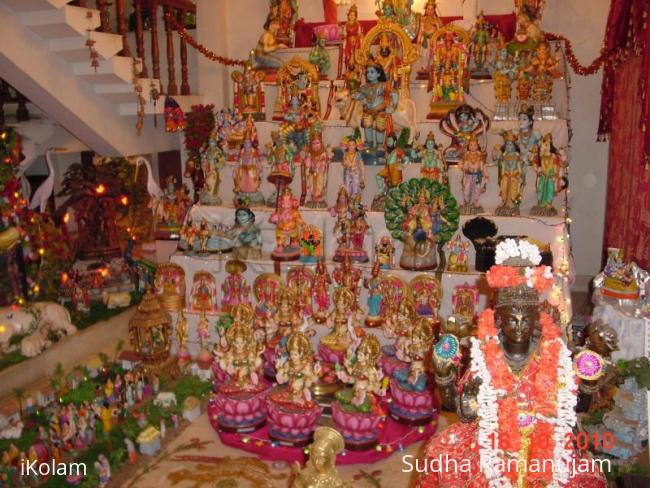 Rangoli: Traditional 7 step Navarathri Golu with Multiple Themes