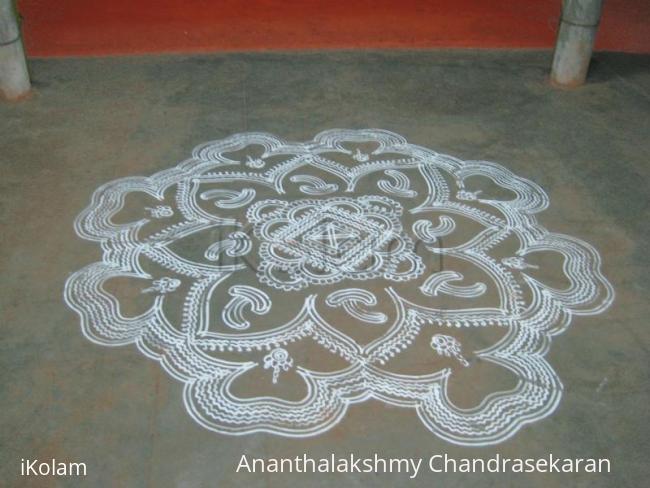Rangoli: Kolam made for poonal function