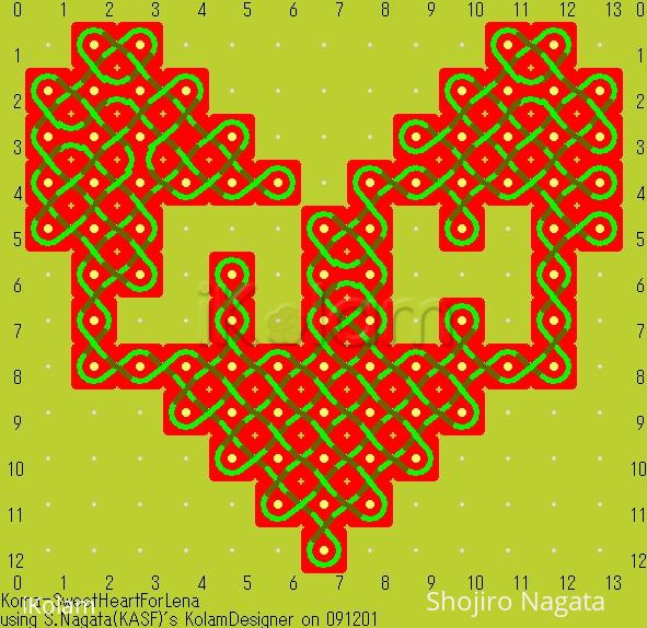 Rangoli: A heart Kolam with a new versatile KolamDesigner Rangoli: A heart Kolam with a new versatile KolamDesigner