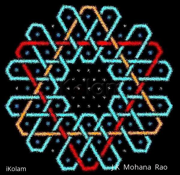 Rangoli: Hexagonal chikku kOlam - 12 Rangoli: Hexagonal chikku kOlam - 12