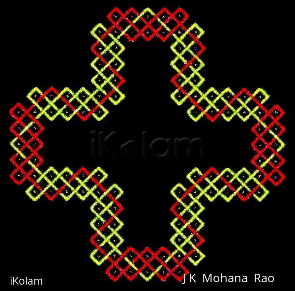 Rangoli: sOnA square (r2 c5, five squares, two colours) Rangoli: sOnA square (r2 c5, five squares, two colours)