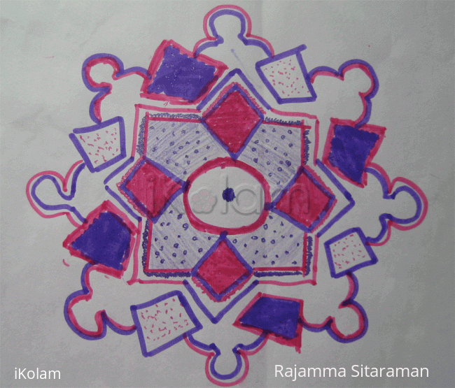 Rangoli: Pink and purple rangoli Rangoli: Pink and purple rangoli