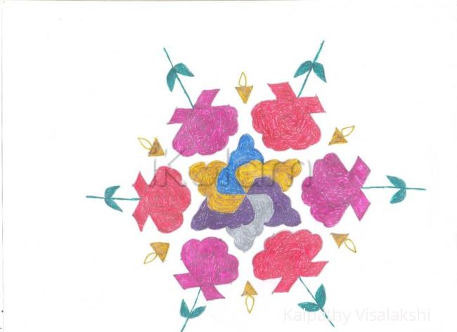 Rangoli: Roja poo kolam Rangoli: Roja poo kolam