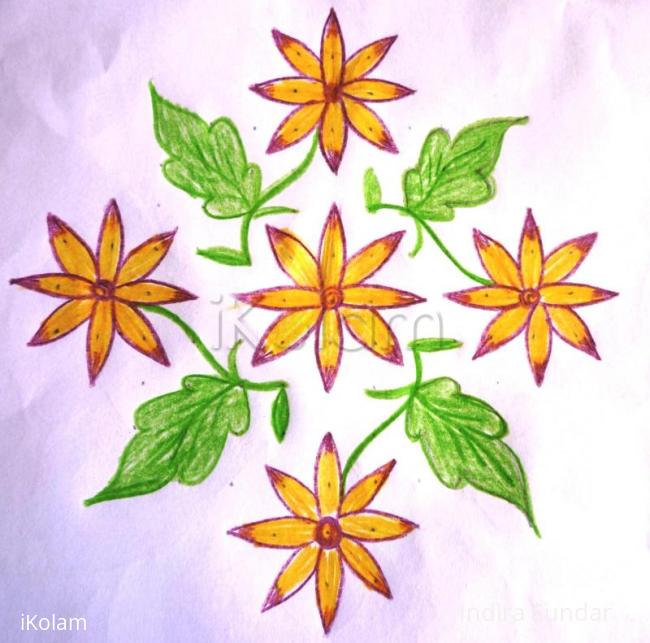Rangoli: sun flower