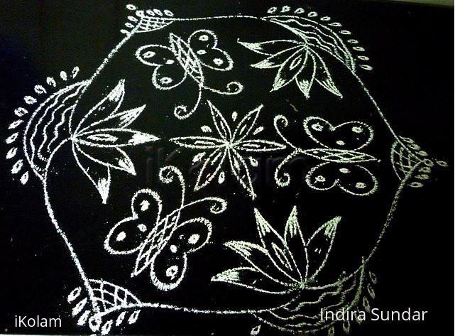Rangoli: Water Lilly in black