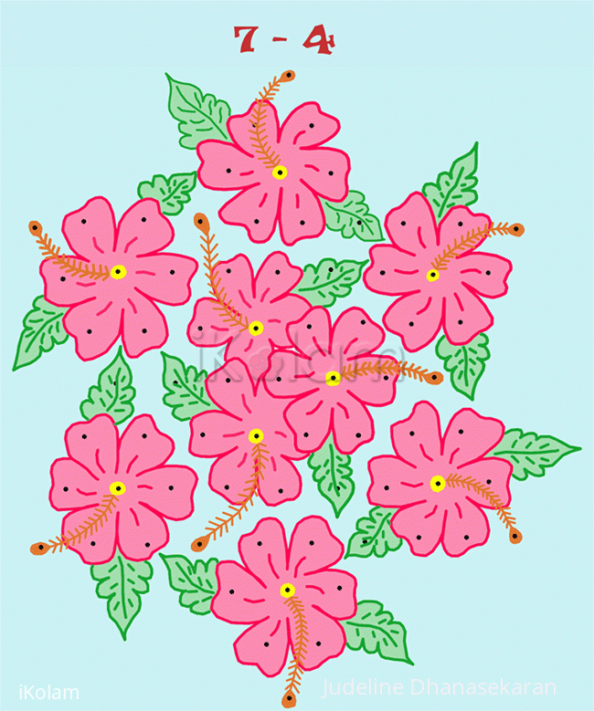 Rangoli: Shoe flower Kolam Rangoli: Shoe flower Kolam