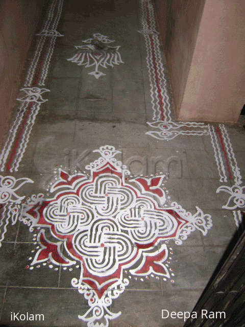 Rangoli: maa kolam for Narasimha jeyanthy Rangoli: maa kolam for Narasimha jeyanthy