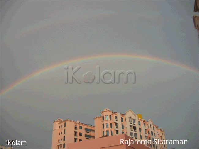 Rangoli: Rainbow rangoli drawn by mother nature Rangoli: Rainbow rangoli drawn by mother nature