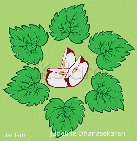 Rangoli: Playing with leaves Rangoli: Playing with leaves