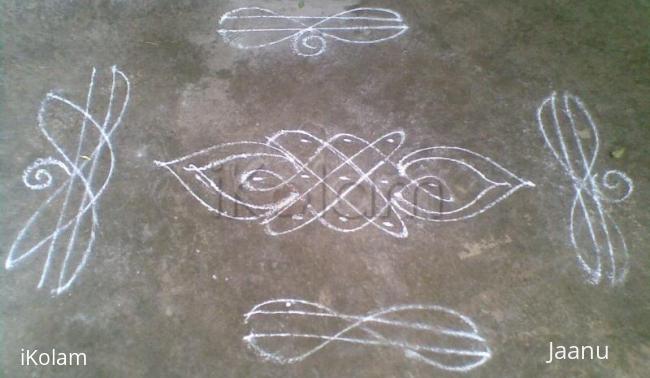 Rangoli: A simple apartment rangoli Rangoli: A simple apartment rangoli