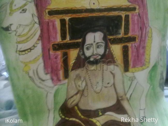 Rangoli: My young Ragavendra swami (full view)