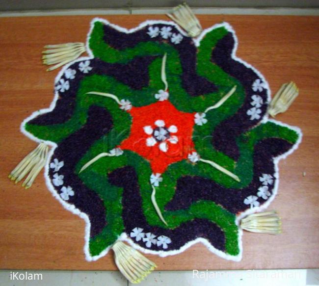 Rangoli: coconut/Banana poo kolam. Rangoli: coconut/Banana poo kolam.