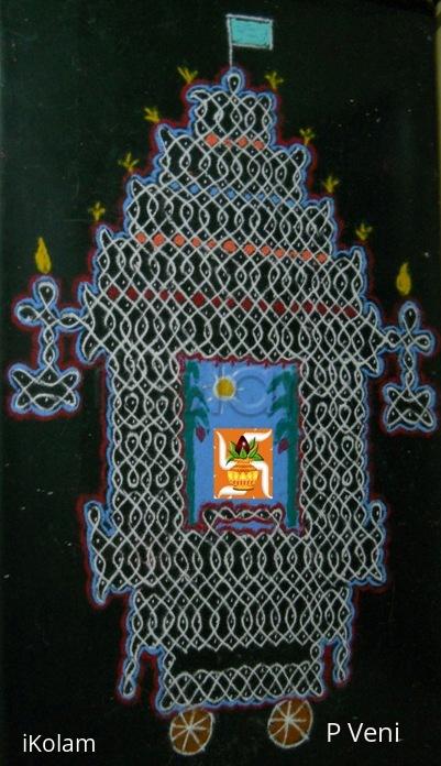 Rangoli: Chariot Kolam - Sikku Kolam - 76 Rangoli: Chariot Kolam - Sikku Kolam - 76