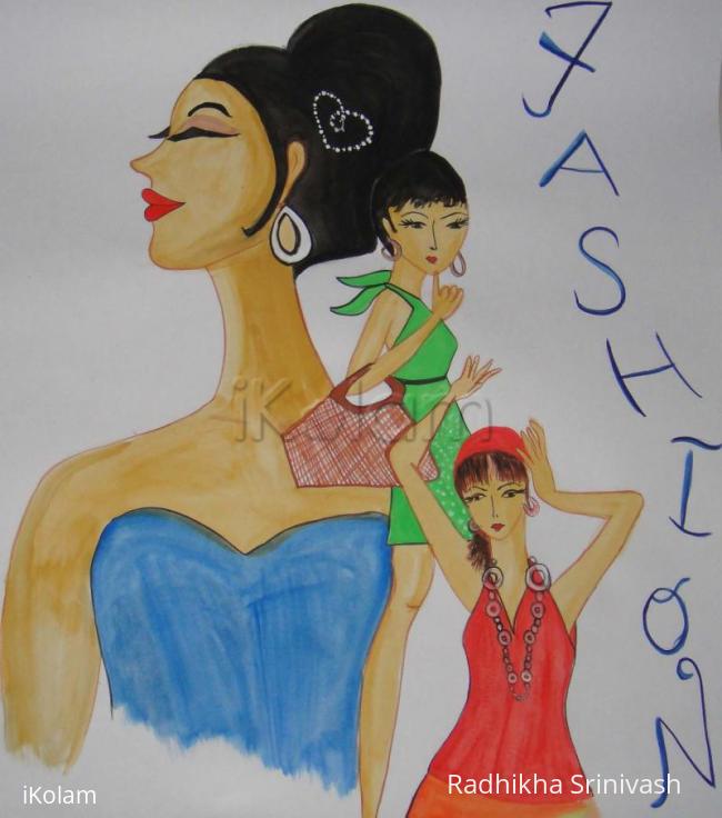 Rangoli: fashion figure painting Rangoli: fashion figure painting