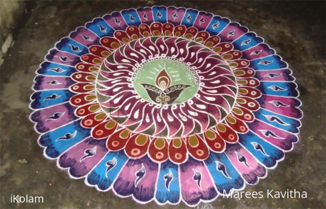 Rangoli: Temple roof design for diwali contest 2010. Rangoli: Temple roof design for diwali contest 2010.