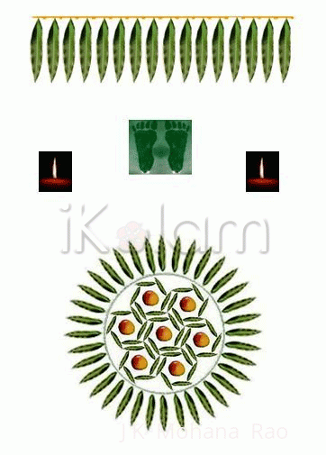 Rangoli: Mango leaves - 1 Rangoli: Mango leaves - 1