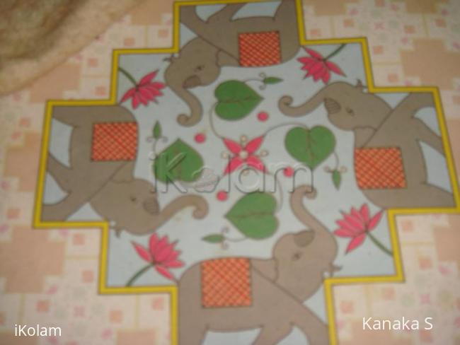 Rangoli: elephant kolam