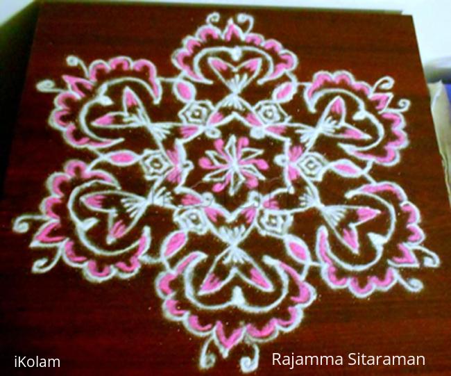 Rangoli: Pinky white kolam Rangoli: Pinky white kolam
