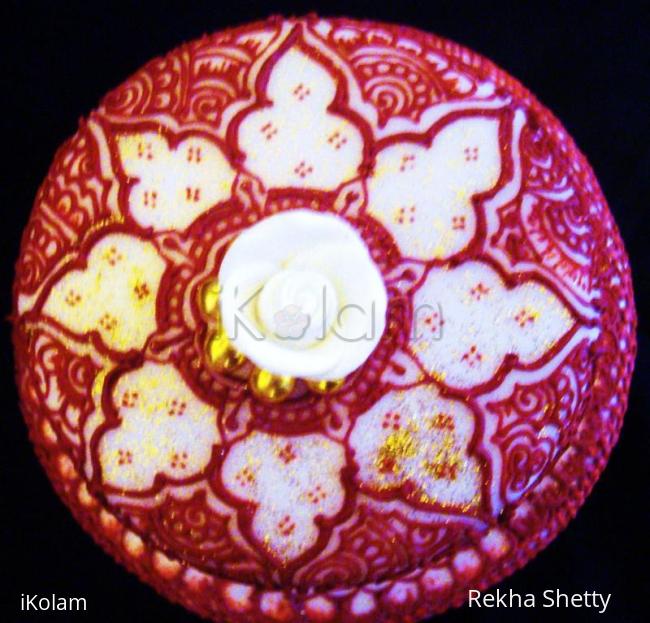 Rangoli: This cake is speially made for our ikolam PM rajamma Rangoli: This cake is speially made for our ikolam PM rajamma