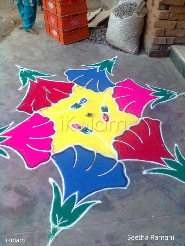 Rangoli: flower kolam Rangoli: flower kolam