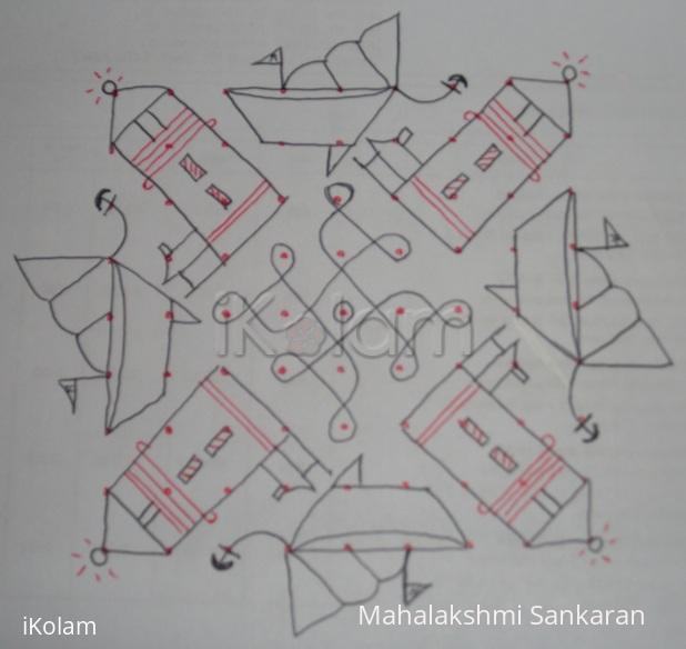 Rangoli: Lighthouse for cruise theme