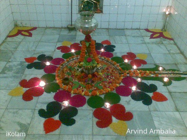 Rangoli: Shiv Shringar with colored rice_2 Rangoli: Shiv Shringar with colored rice_2