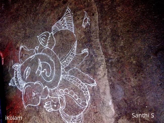 Rangoli: ganesa kolam