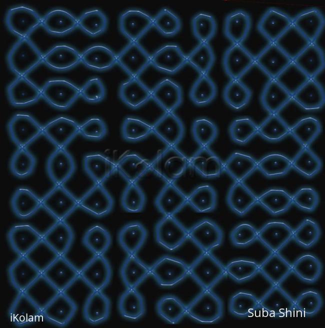 Rangoli: 9x9 dot kolam