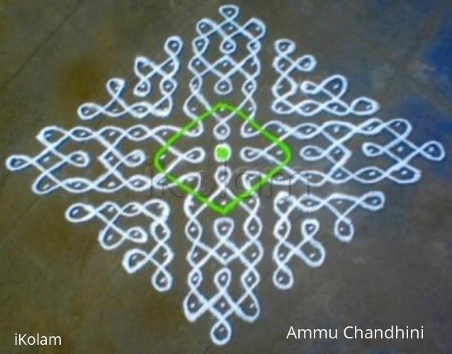 Rangoli: 15x1 DOTTED KOLAM-4 Rangoli: 15x1 DOTTED KOLAM-4