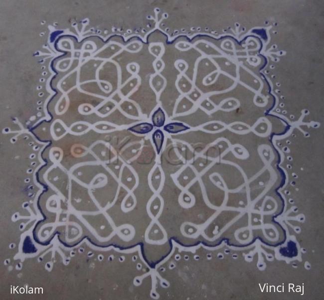 Rangoli: 9x9 Dot kolam -3