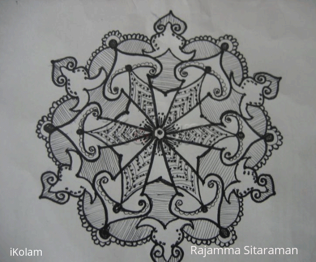 Rangoli: Black and white design in paper