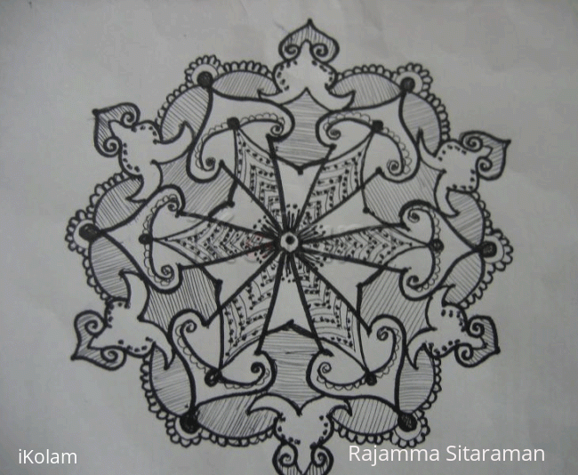 Rangoli: Black and white design in paper