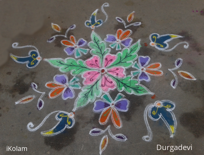 Rangoli: margazhi colour kolam Rangoli: margazhi colour kolam