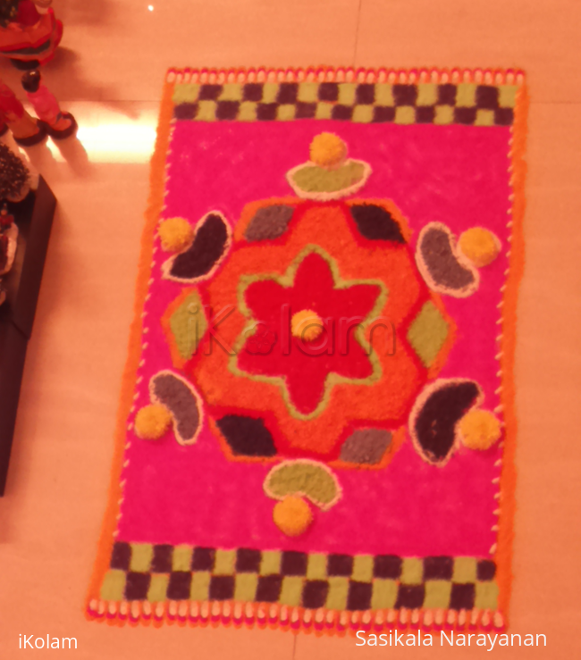 Rangoli: carpet kolam for navarathiri Rangoli: carpet kolam for navarathiri