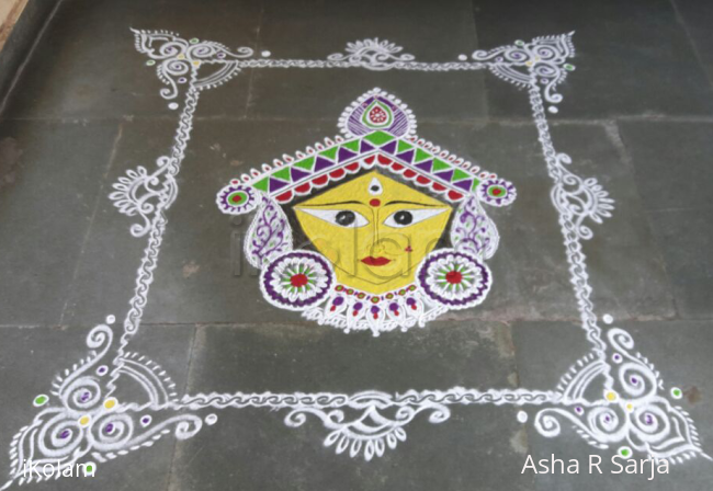 Rangoli: Navarathri durgaashtami Rangoli: Navarathri durgaashtami