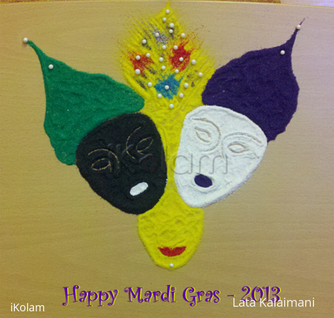 Rangoli: Mardi Gras masks