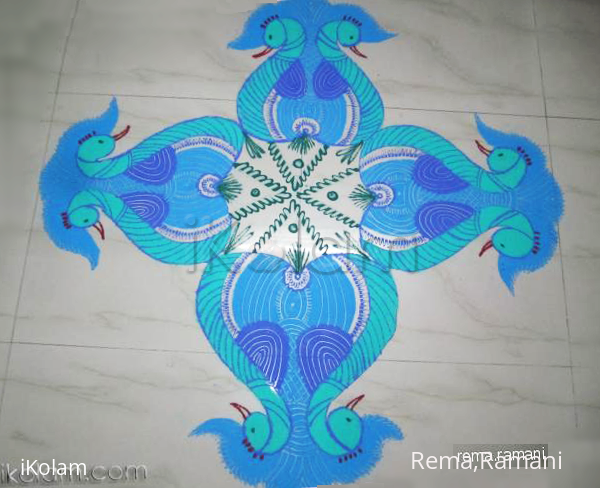 Rangoli: peacock 