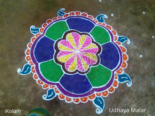 Rangoli: Free hand flower design