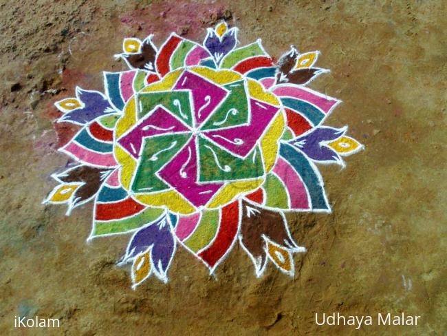 Rangoli: Free hand flower design