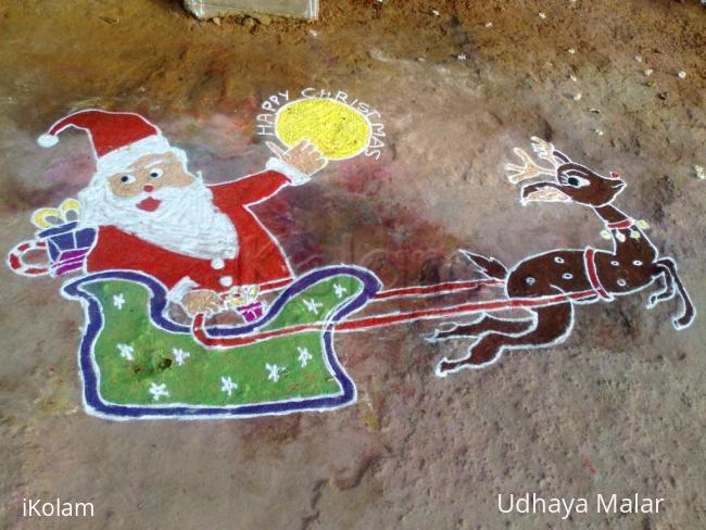 Rangoli: Santa claus on christmas day