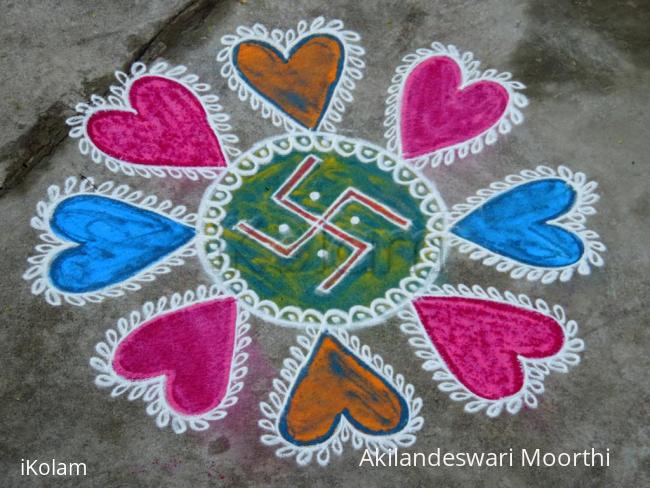 Rangoli: Valentines day rangoli